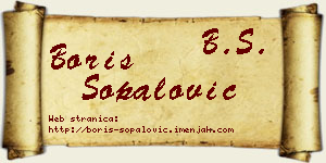 Boris Šopalović vizit kartica